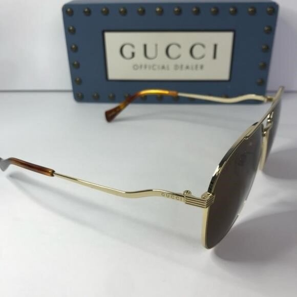 ? - New Authentic Gucci Brown Pilot Ladies Sunglasses GG0969S 002 main image 5